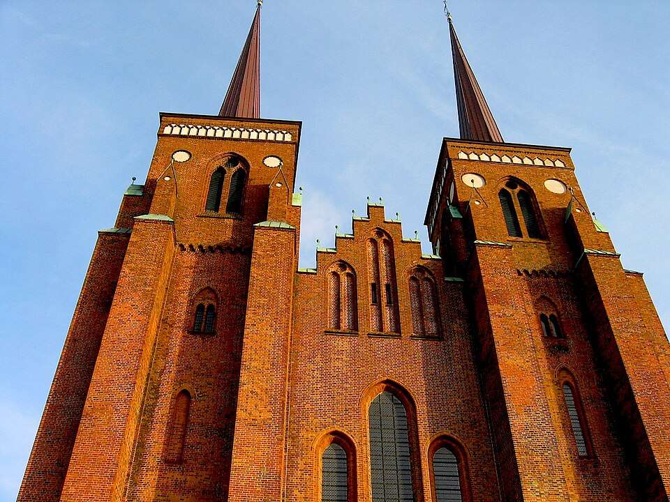 The twin spires of Roskilde Cathedral